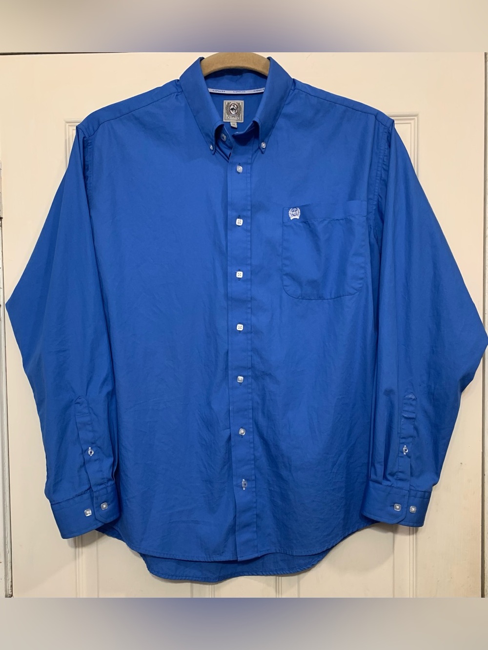 CINCH Men's Western Blue Long Sleeve Button Front Medium Shirt.          3953H2